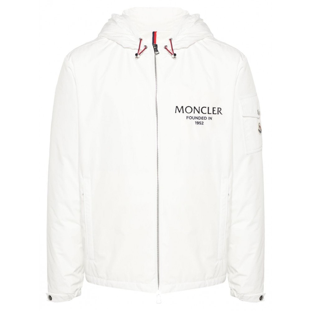 Moncler logo-lettering Hooded Puffer Jacket White MCS28923