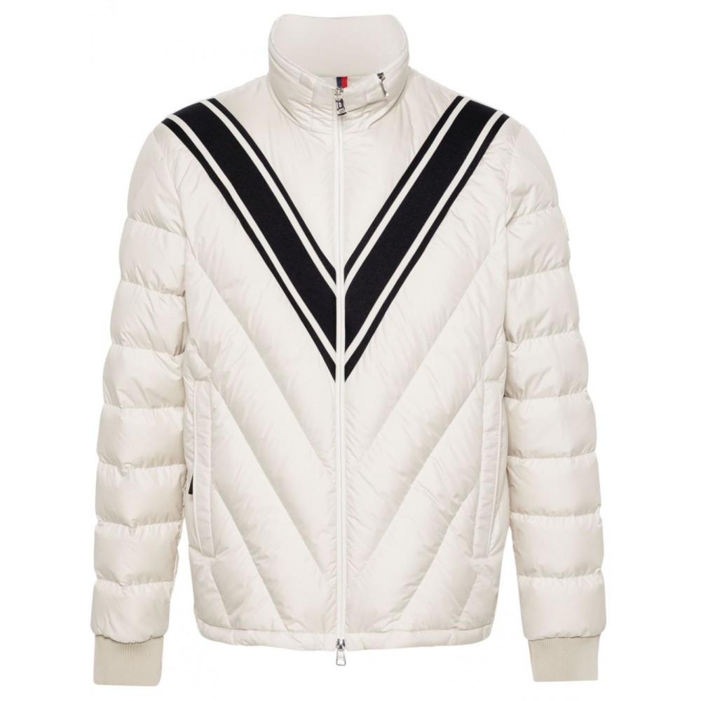 Moncler Barrot Striped Quilted Jacket Neutrals MCS28168