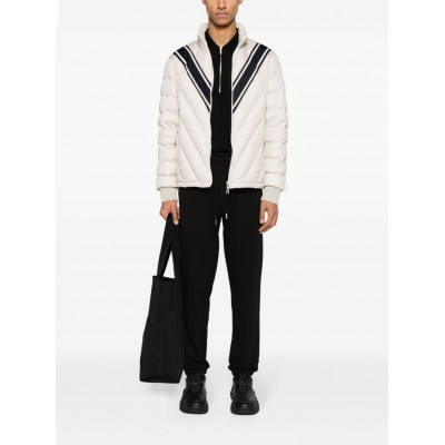 Moncler Barrot Striped Quilted Jacket Neutrals MCS28168