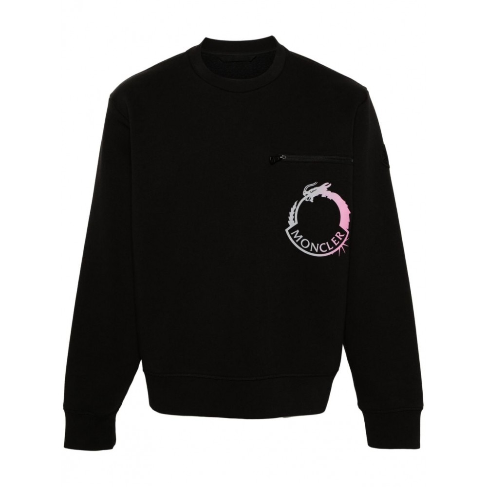 Moncler logo-print Sweatshirt Black UKMCS29151