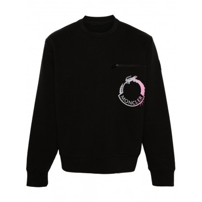 Moncler logo-print Sweatshirt Black UKMCS29151