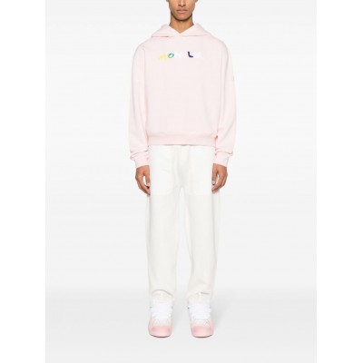 Moncler logo-embroidered Cotton Hoodie Pink MCS28869