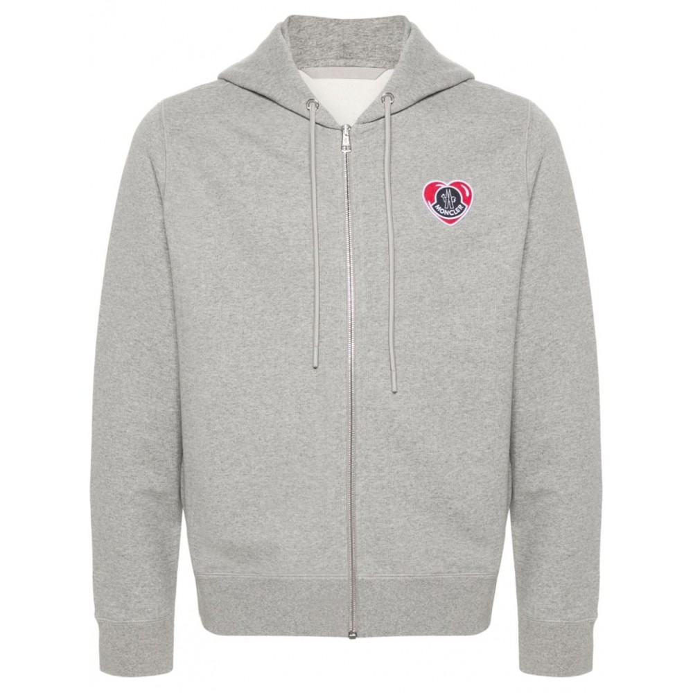 Moncler logo-applique Hoodie Grey UKMCS28808