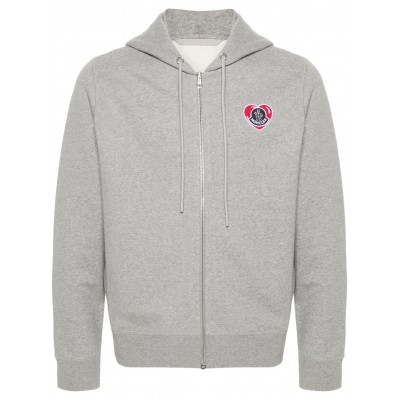 Moncler logo-applique Hoodie Grey UKMCS28808