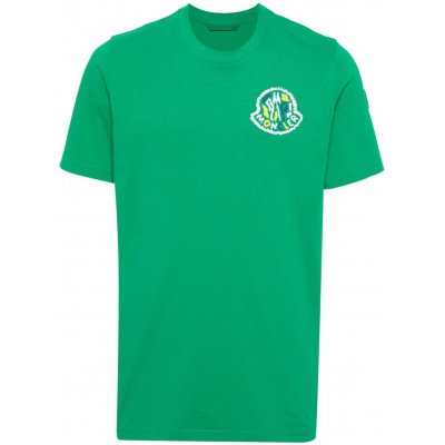 Moncler logo-print Cotton T-shirt Green MCS29095