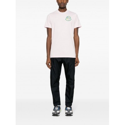 Moncler logo-print Cotton T-shirt Pink MCS29101