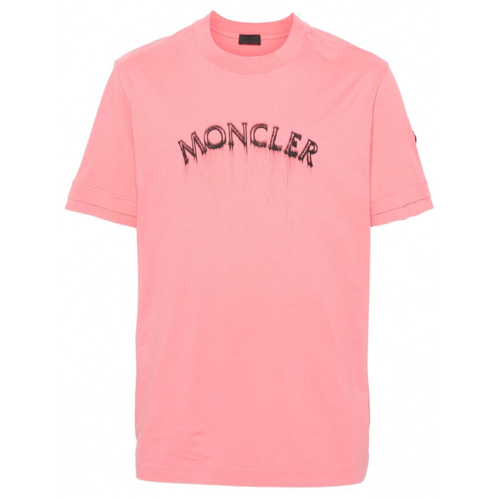 Moncler logo-print Cotton T-shirt Pink MCS29102