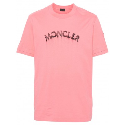 Moncler logo-print Cotton T-shirt Pink MCS29102