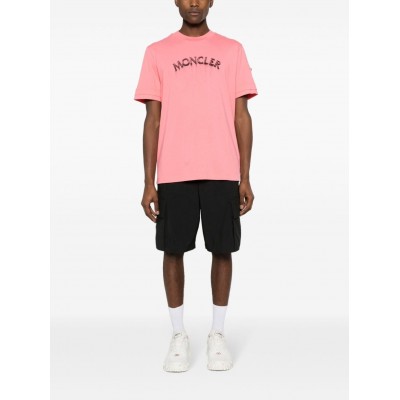 Moncler logo-print Cotton T-shirt Pink MCS29102