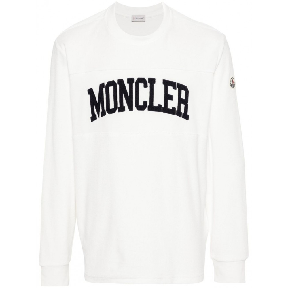 Moncler logo-embroidered Cotton Sweatshirt White UKMCS28877