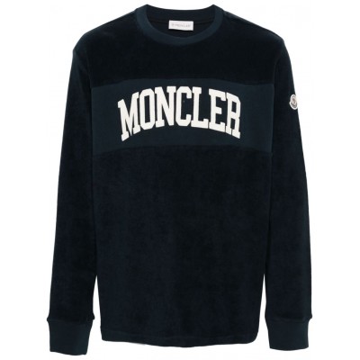 Moncler logo-applique Terrycloth Sweatshirt Blue MCS28840