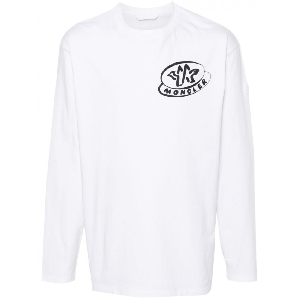 Moncler logo-stamp Cotton T-shirt White MCS29173