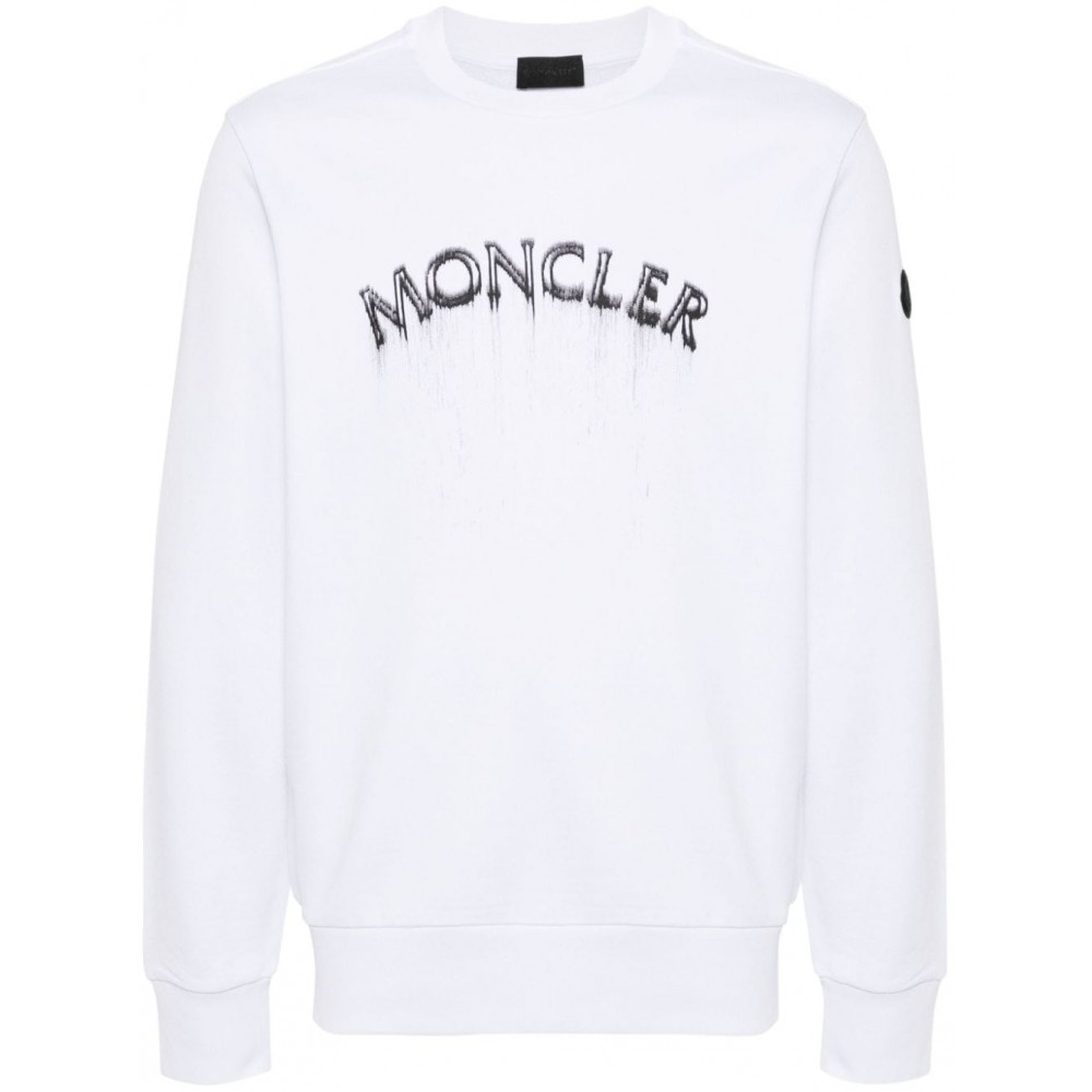 Moncler logo-print Cotton Sweatshirt White UKMCS29080