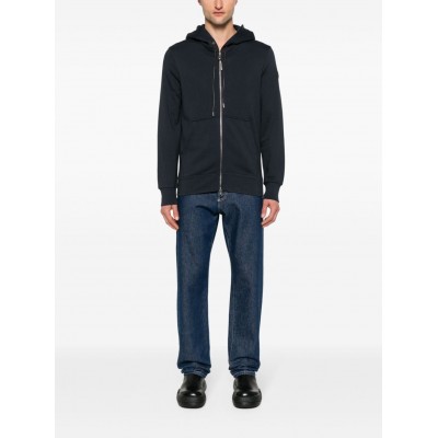 Moncler logo-applique Zipped Hoodie Blue UKMCS28846