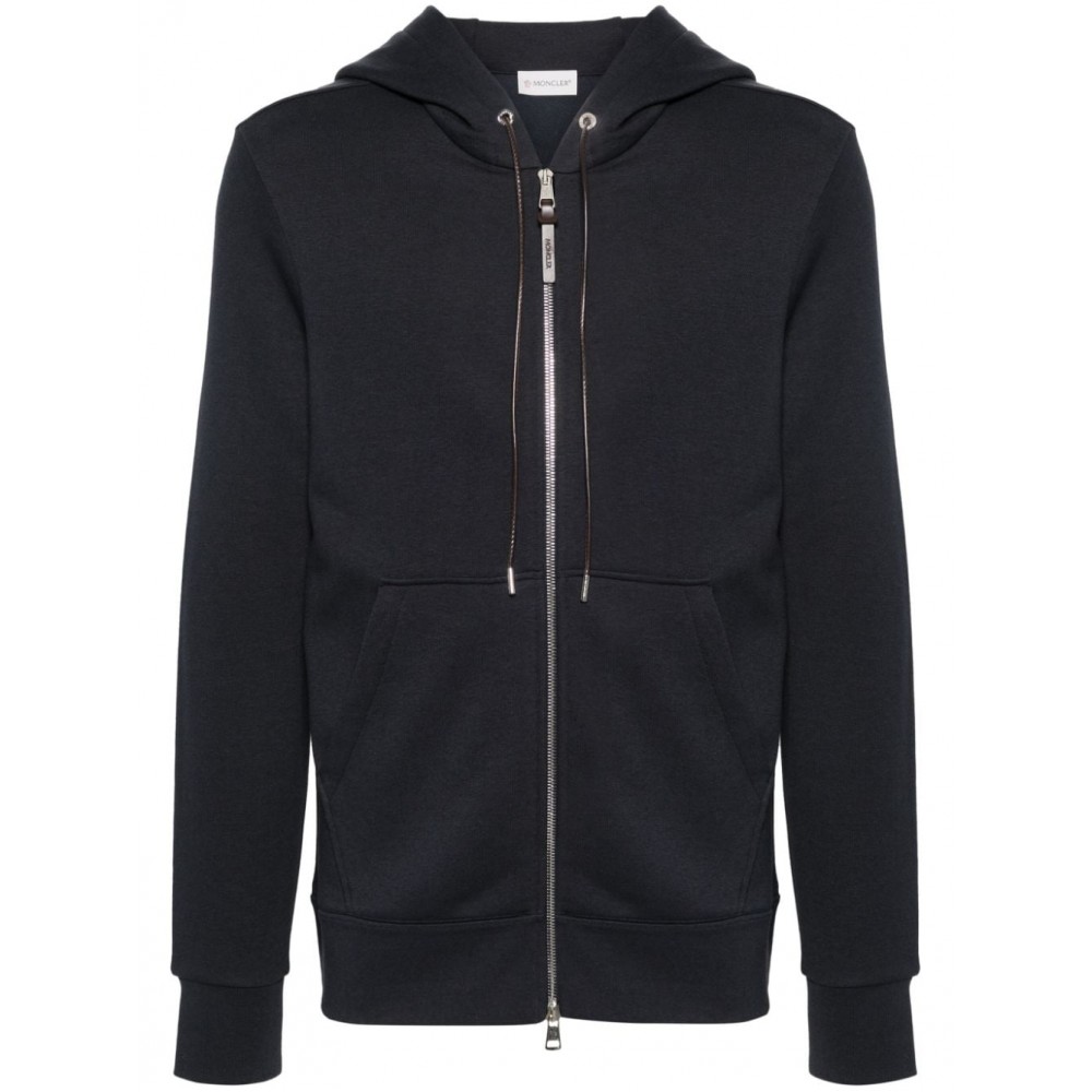 Moncler logo-applique Zipped Hoodie Blue UKMCS28846