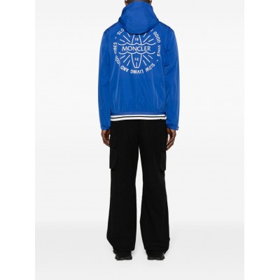 Moncler slogan-print Shell Jacket Blue MCS29511