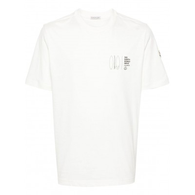 Moncler logo-print Cotton T-shirt White MCS29109