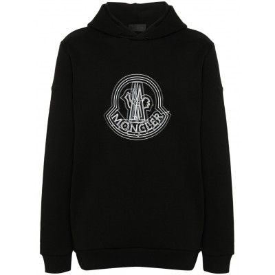 Moncler logo-print Hoodie Black MCS29124