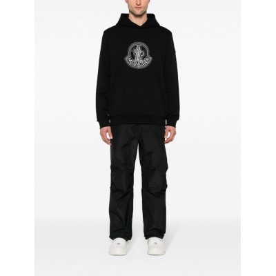 Moncler logo-print Hoodie Black MCS29124