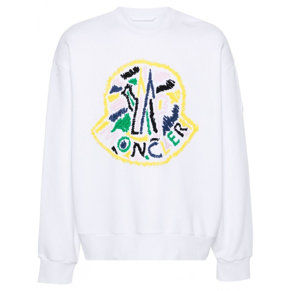 Moncler logo-embroidered Cotton Sweatshirt White MCS28876