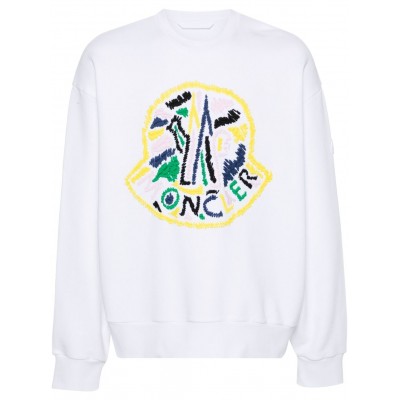 Moncler logo-embroidered Cotton Sweatshirt White MCS28876