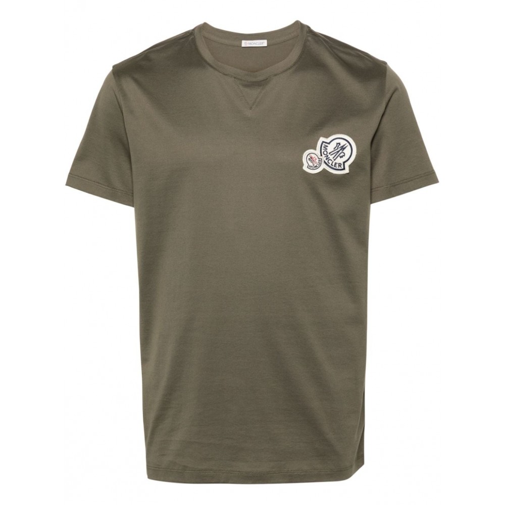 Moncler logo-patch Cotton T-shirt Green MCS28943