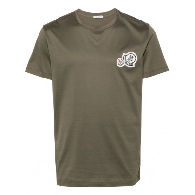 Moncler logo-patch Cotton T-shirt Green MCS28943