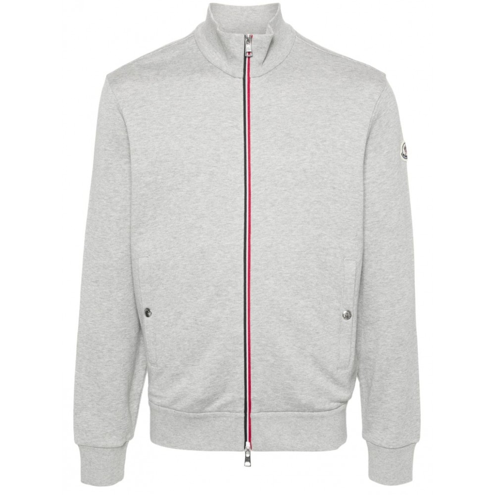 Moncler applique-logo Zipped Sweatshirt Grey UKMCS28102