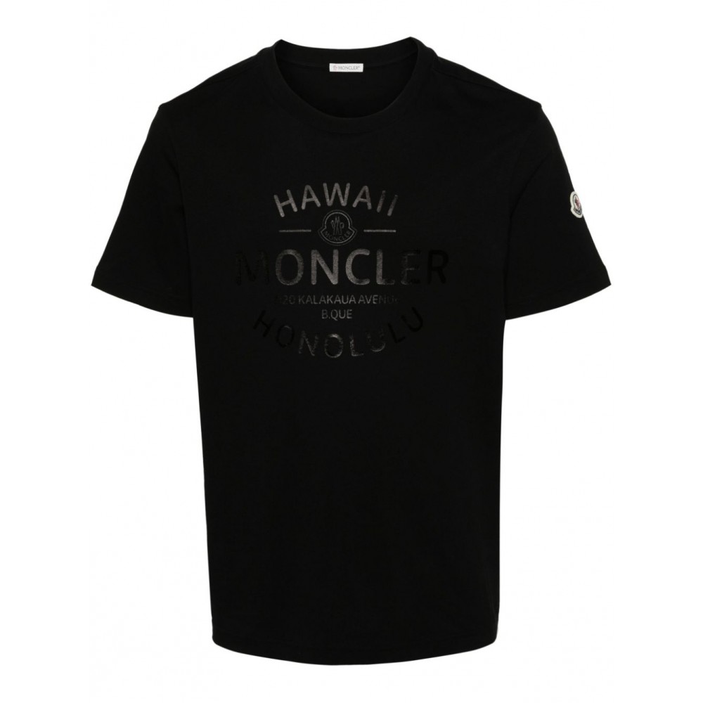 Moncler logo-print Cotton T-shirt Black CAMCS29091