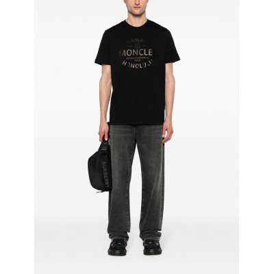 Moncler logo-print Cotton T-shirt Black CAMCS29091