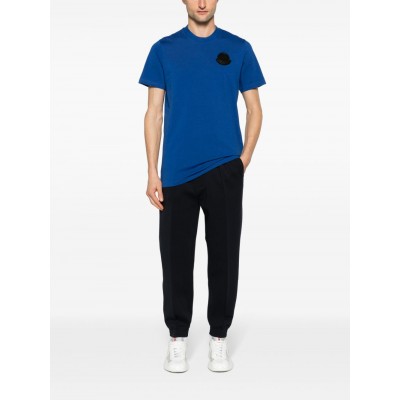 Moncler logo-patch Cotton T-shirt Blue MCS28941