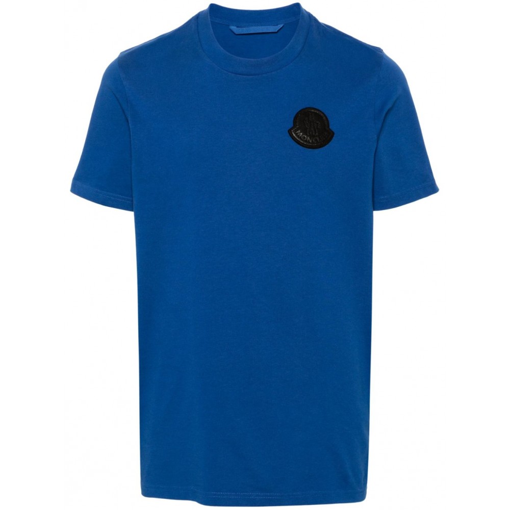 Moncler logo-patch Cotton T-shirt Blue MCS28941