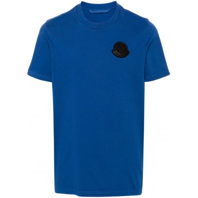 Moncler logo-patch Cotton T-shirt Blue MCS28941