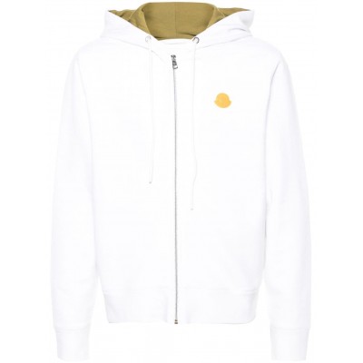 Moncler zip-up Cotton Hoodie White UKMCS29655