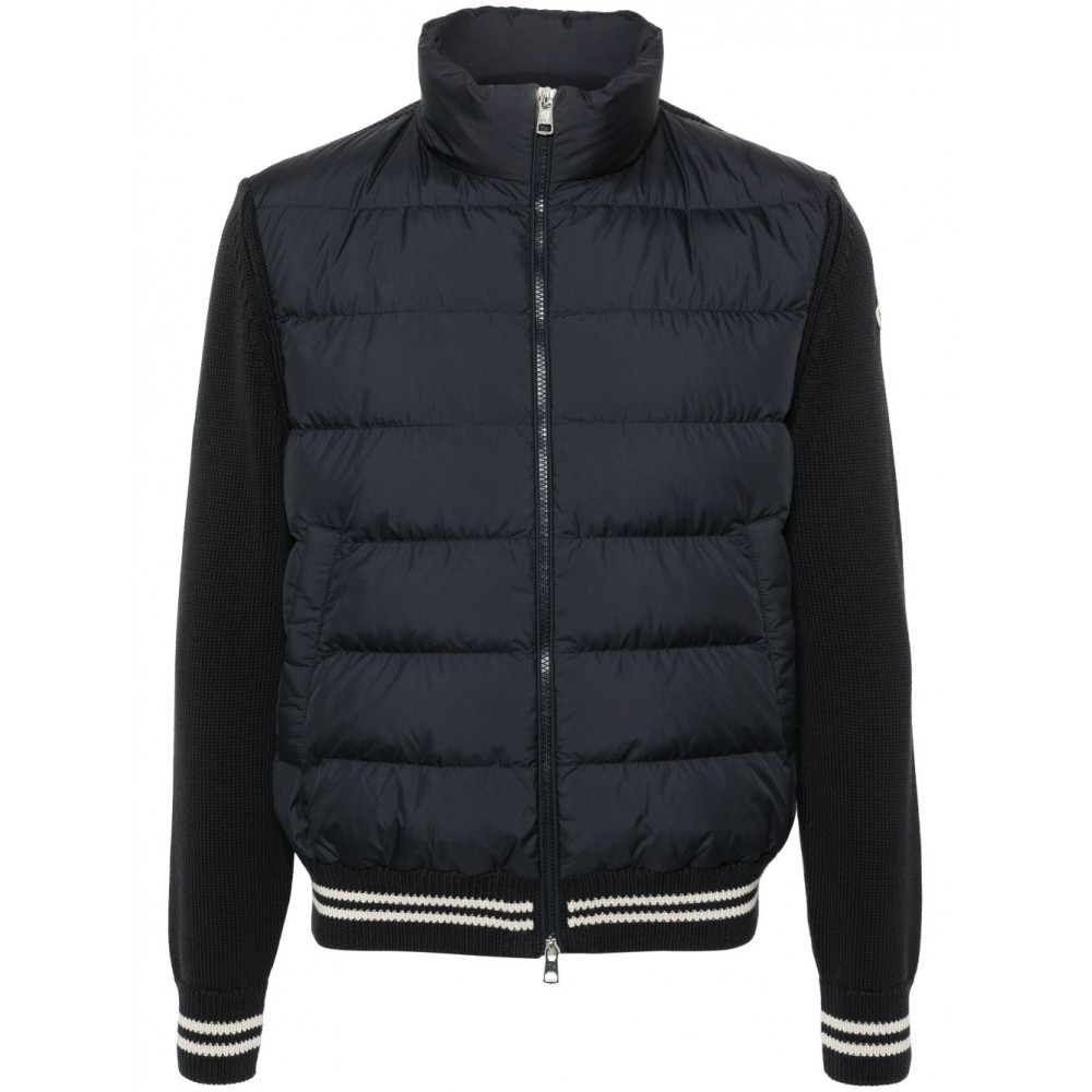 Moncler knitted-panels Padded Jacket Blue MCS28682