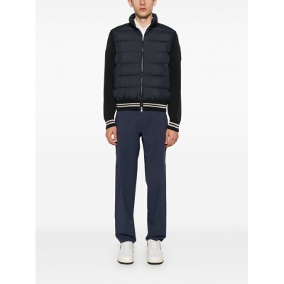 Moncler knitted-panels Padded Jacket Blue MCS28682