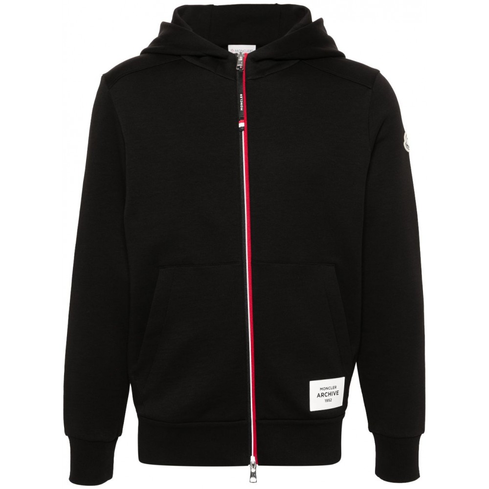 Moncler applique-logo Zipped Hoodie Black MCS28101