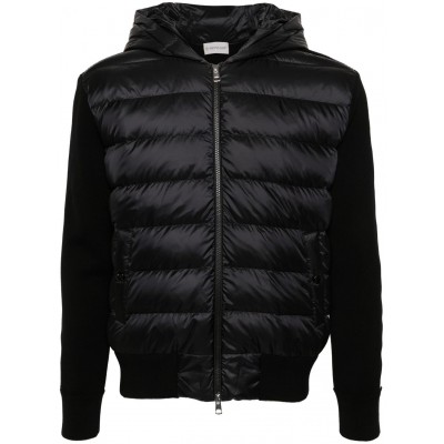 Moncler knitted-panels Hooded Puffer Jacket Black MCS28681