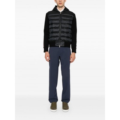 Moncler knitted-panels Hooded Puffer Jacket Black MCS28681