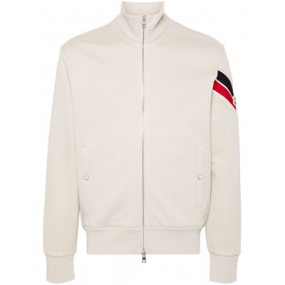 Moncler Stripe Detail zip-up Sweatshirt Neutrals UKMCS29524