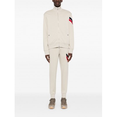 Moncler Stripe Detail zip-up Sweatshirt Neutrals UKMCS29524