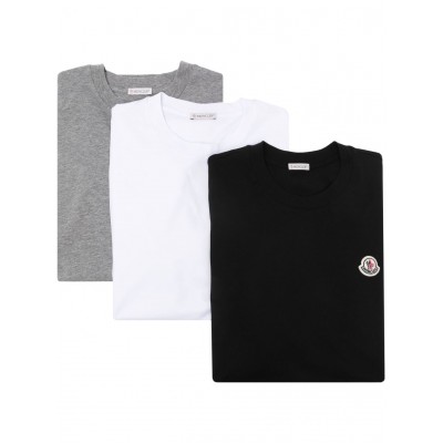 Moncler logo-patch Cotton T-shirts (pack Of three) White MCS28959