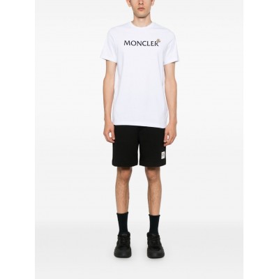 Moncler flocked-logo Cotton T-shirt White MCS28497