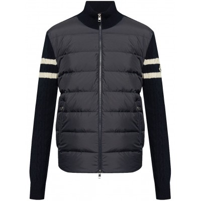 Moncler knitted-panels Puffer Jacket Blue MCS28685