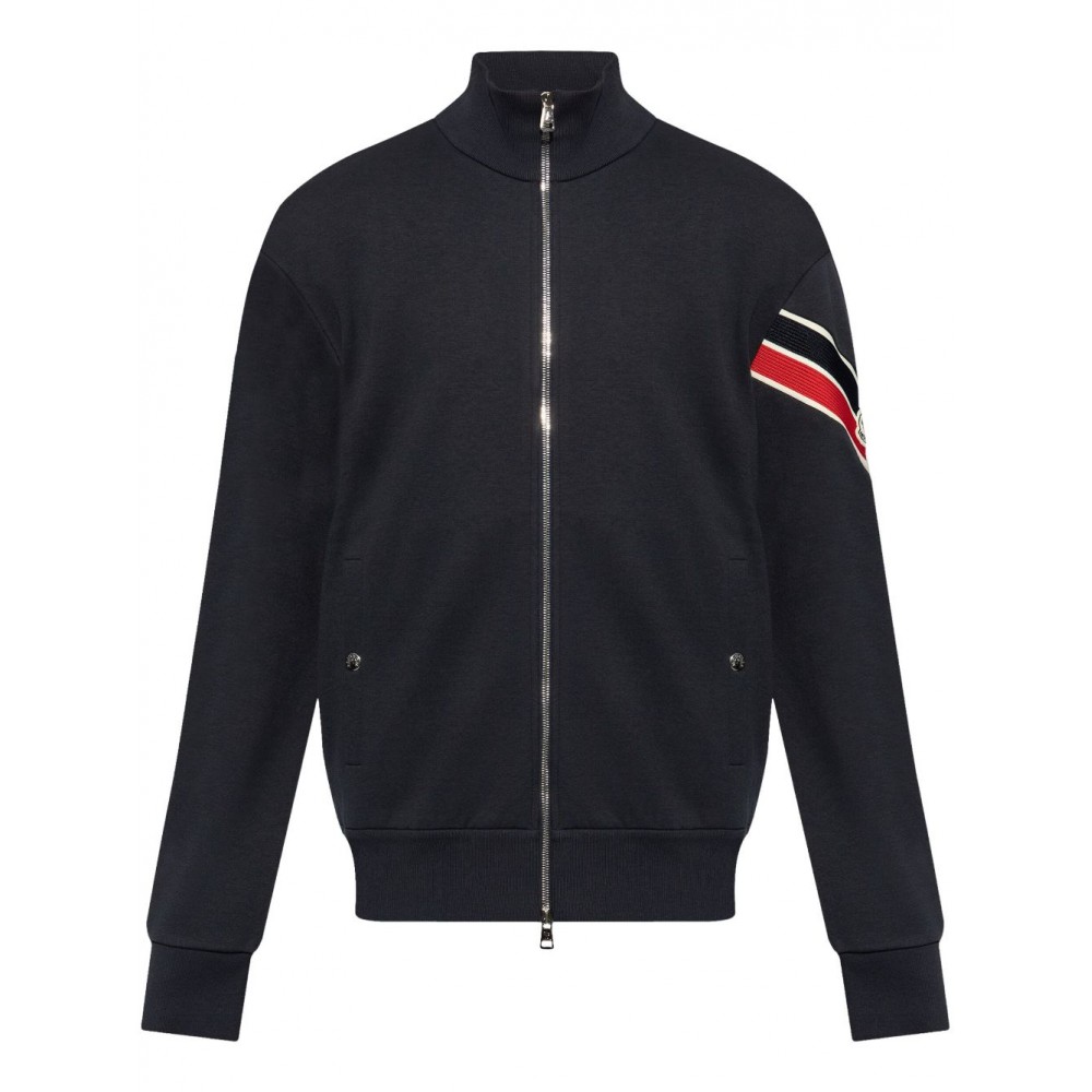 Moncler stripe-detail Zipped Cardigan Blue UKMCS29541