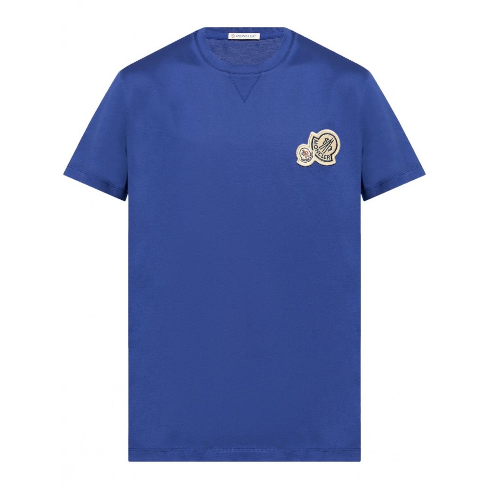 Moncler logo-applique Cotton T-shirt Blue MCS28792