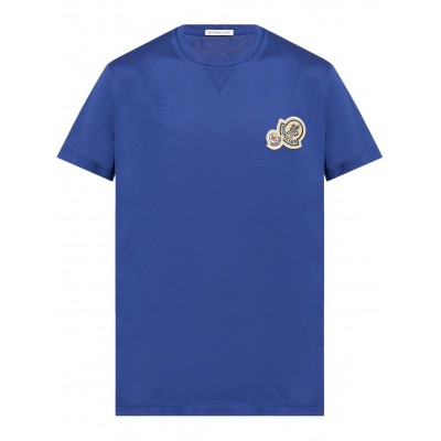 Moncler logo-applique Cotton T-shirt Blue MCS28792