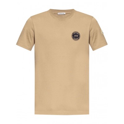 Moncler American Football Cotton T-shirt Neutrals CAMCS28069