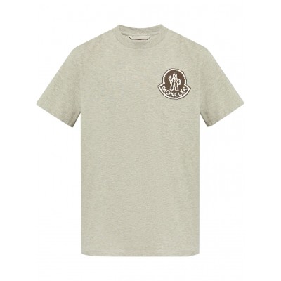 Moncler logo-print Cotton T-shirt Grey MCS29097