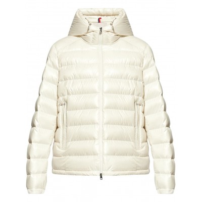 Moncler Drawstring Hood Down Jacket White MCS28422